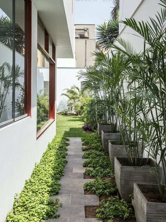 จัดสวนข้างบ้าน ปูทางเดิน